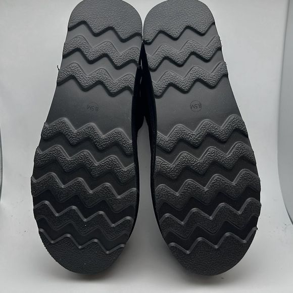 CUSHIONAIRE Women's Genuine Suede Cozy Mule Platform +Memory Foam 8.5 BLACK - Picture 5 of 7